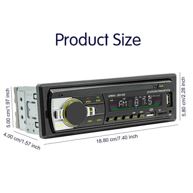 JSD-530 Bluetooth 5.0 Car MP3 Player Support FM / Smart Voice Assistant / Mobile APP