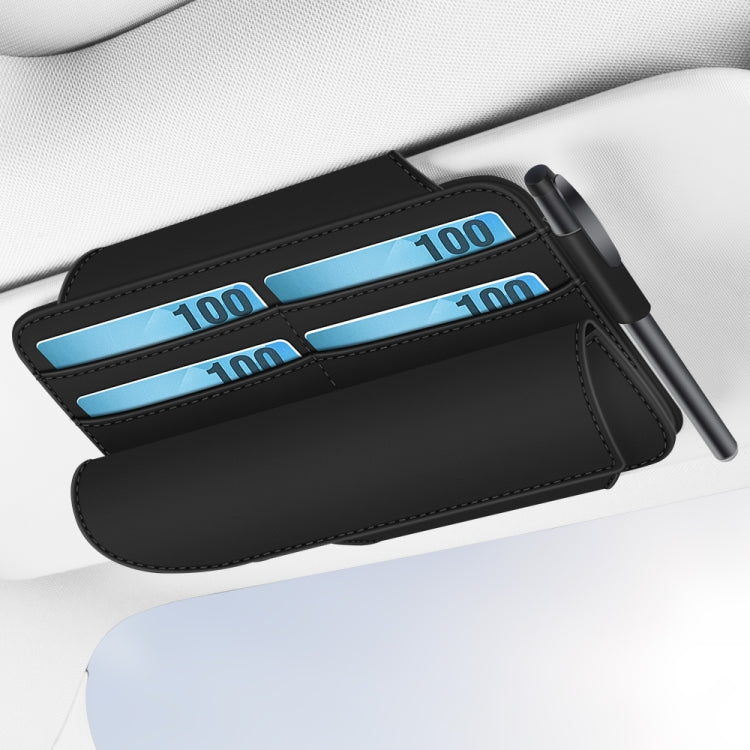 3073 Napa Texture Leather Car Removable Glasses Storage Bag