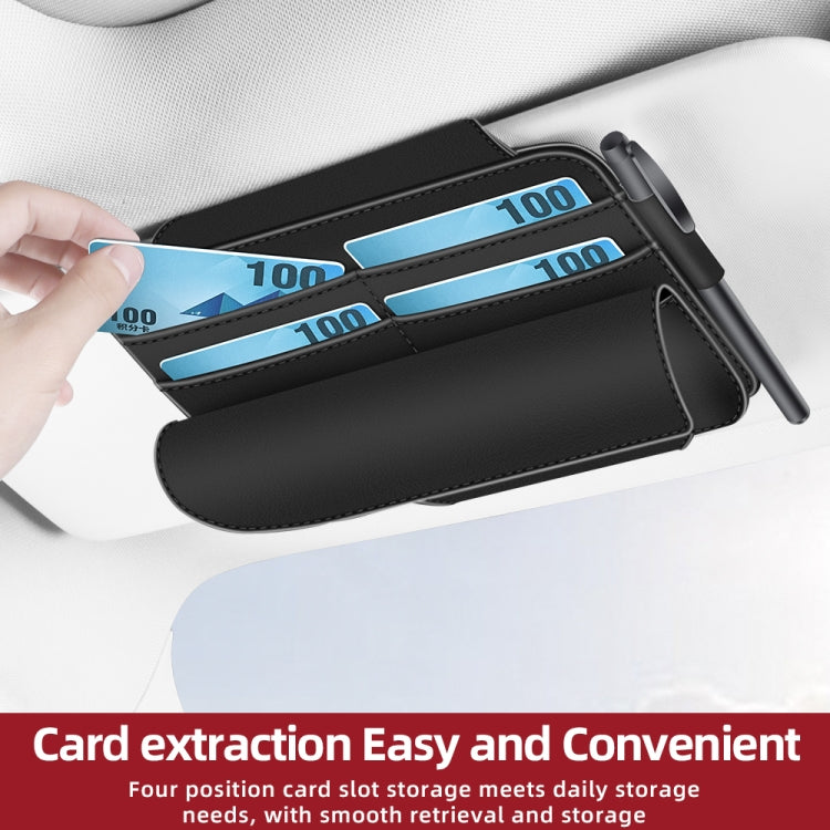 3073 Napa Texture Leather Car Removable Glasses Storage Bag