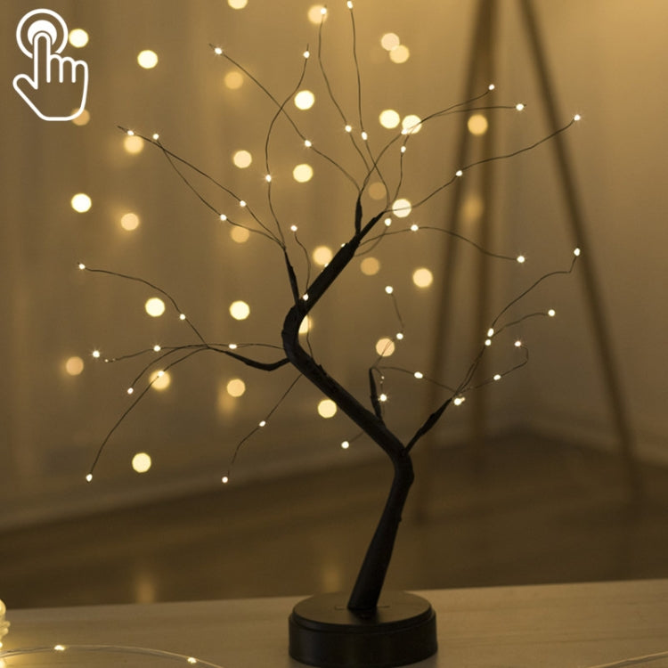 36 LEDs Pearl Tree Copper Wire Table Lamp Creative Decoration Touch Control Night Light (Warm White Light)