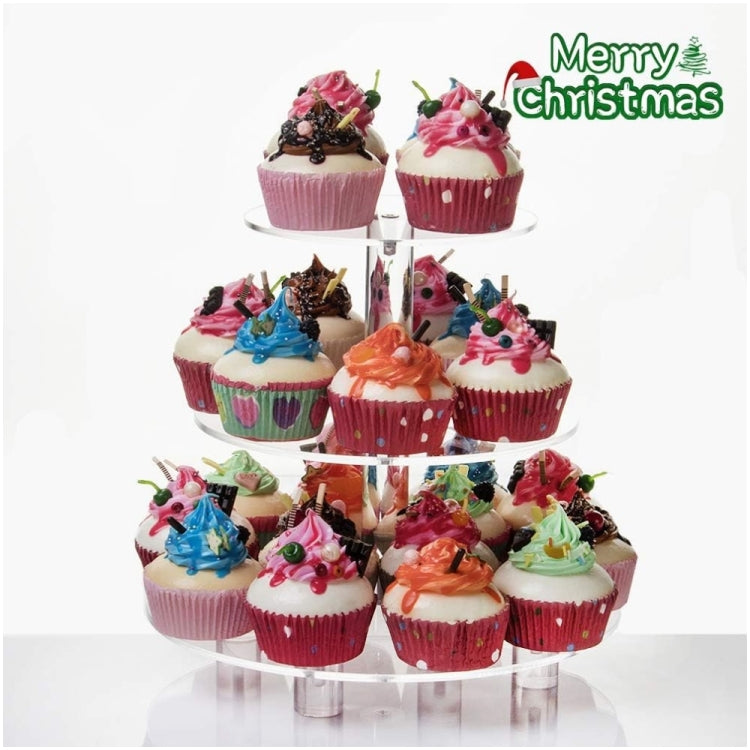 YX062 3 Tier Acrylic Circular Cupcake Stand