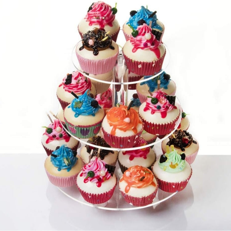 YX062 3 Tier Acrylic Circular Cupcake Stand