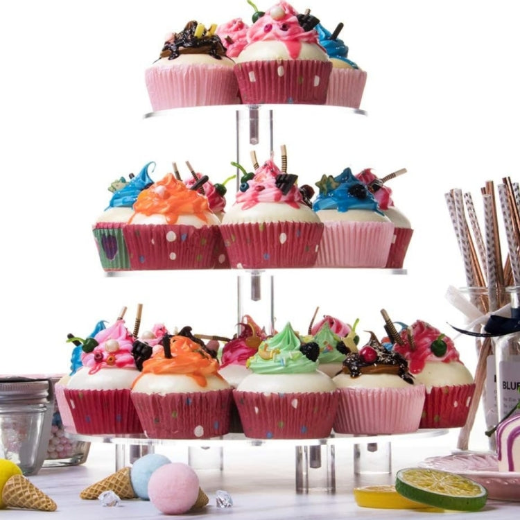 YX062 3 Tier Acrylic Circular Cupcake Stand
