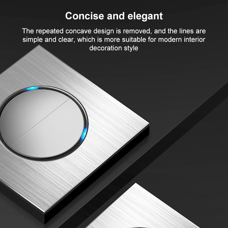 86mm Gray Aluminum Wire Drawing LED Switch Panel