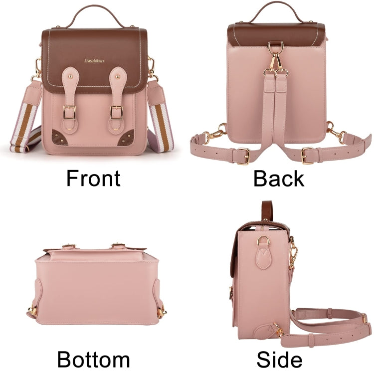 Cwatcun D81 Retro Camera Crossbody Bag Vintage PU Leather Waterproof Camera Handbag