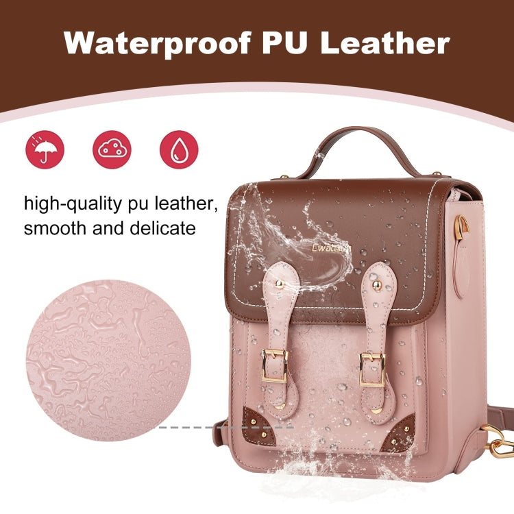 Cwatcun D81 Retro Camera Crossbody Bag Vintage PU Leather Waterproof Camera Handbag