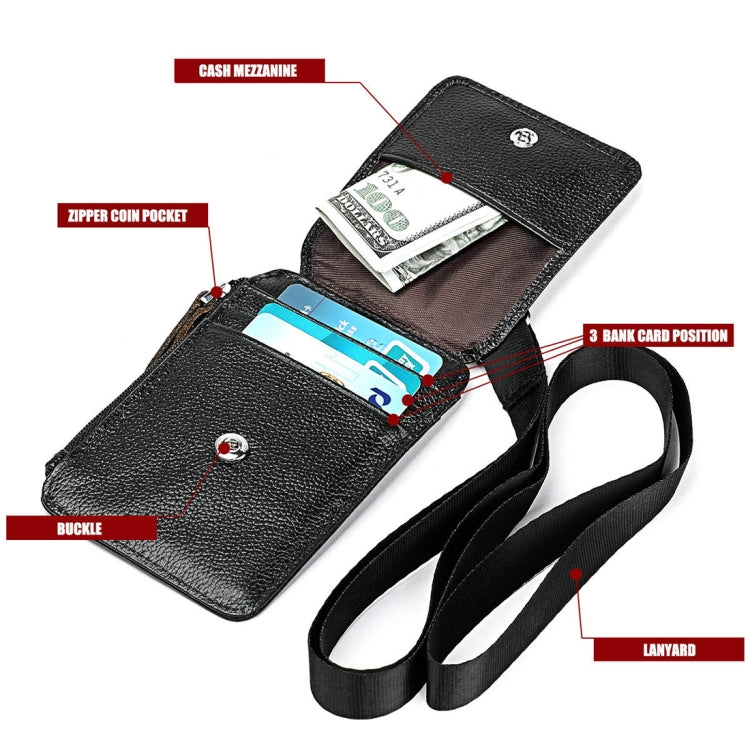 KB172 Antimagnetic RFID Leather Card Holder Office Work Certificate Case Chest Card
