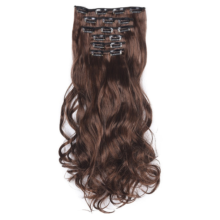 50cm 16 Card Long Curly Hair Wig Seamless Hair Extension Piece