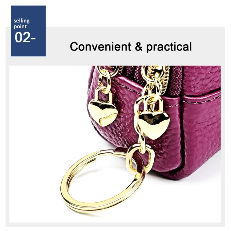 2027 Lady Leather Zipper Wallet Purse Double-pocket Little Shell Bag