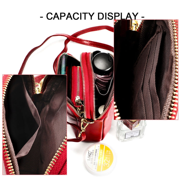 6062 Lady Retro Oil Wax Leather Shoulder Bag Small Phone bag