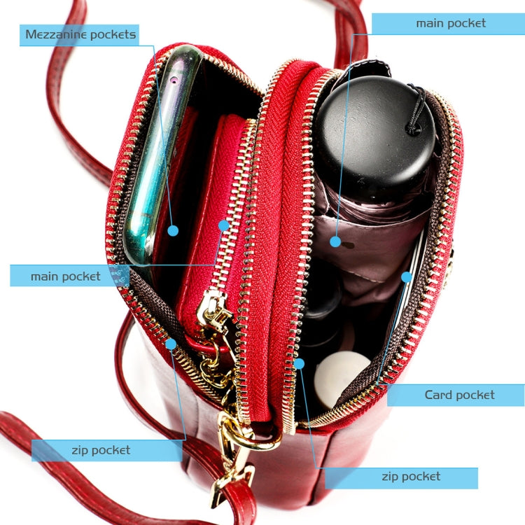 6062 Lady Retro Oil Wax Leather Shoulder Bag Small Phone bag