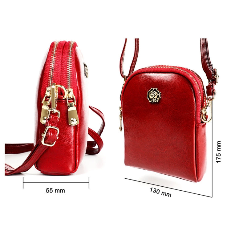 6062 Lady Retro Oil Wax Leather Shoulder Bag Small Phone bag