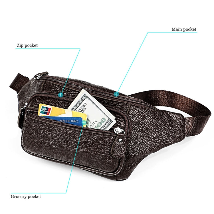 6030 Outdoor Leather Single Shoulder Messenger Bag Sports Multi-functional Phone Waist Bag