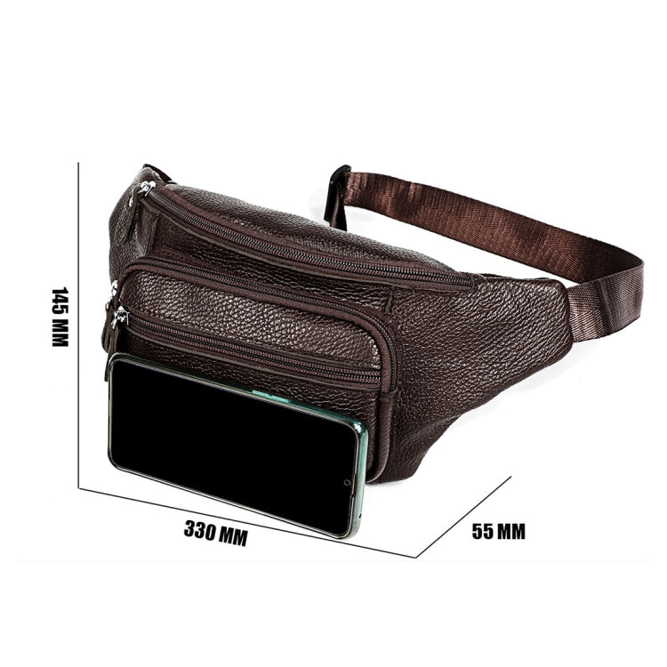 6030 Outdoor Leather Single Shoulder Messenger Bag Sports Multi-functional Phone Waist Bag