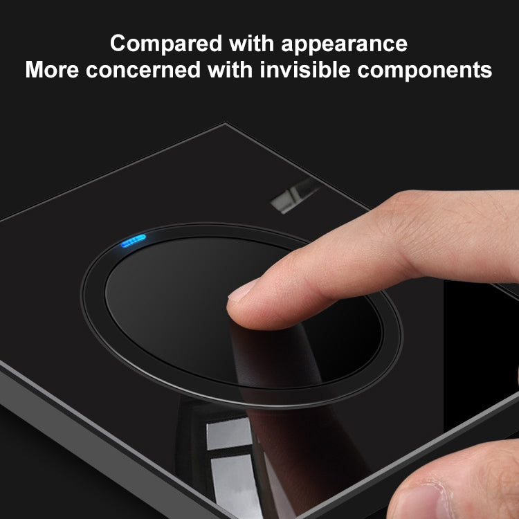 86mm Round LED Tempered Glass Switch Panel, Black Round Glass