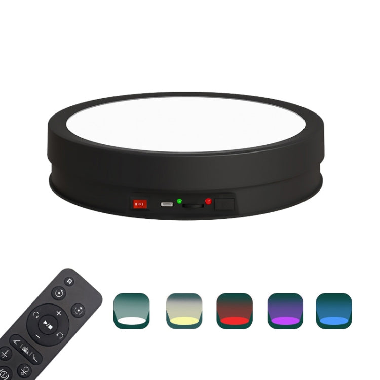 22cm Colorful LED Light Electric Rotating Display Stand Turntable