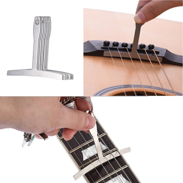 9 in 1 Guitar T-shaped ruler, Neck Fingerboard, Frets Radian, String Yard Radian, Adjustable Measuring Caliper