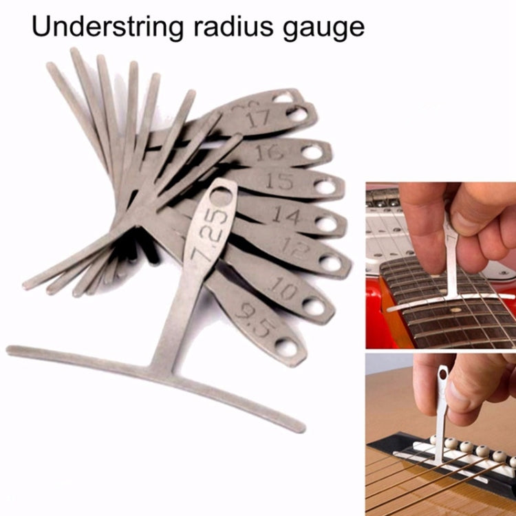 9 in 1 Guitar T-shaped ruler, Neck Fingerboard, Frets Radian, String Yard Radian, Adjustable Measuring Caliper