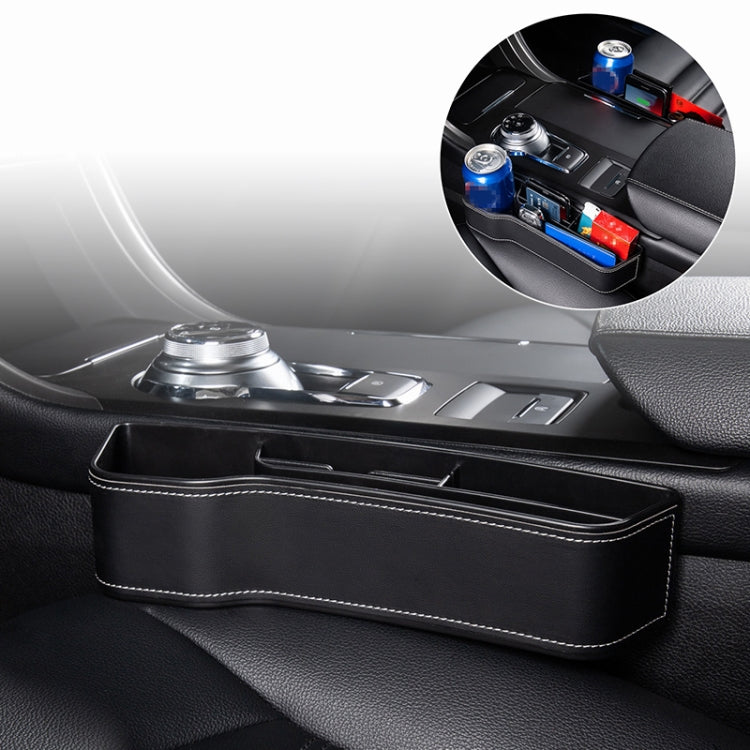 Car Multi-functional Console Box Cup Holder Seat Gap Side Storage Box, Leather Style