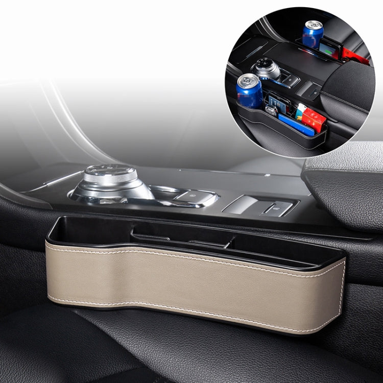Car Multi-functional Console Box Cup Holder Seat Gap Side Storage Box, Leather Style