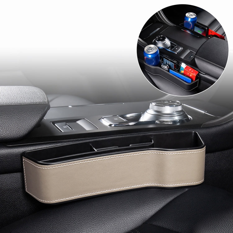 Car Multi-functional Console Box Cup Holder Seat Gap Side Storage Box, Leather Style