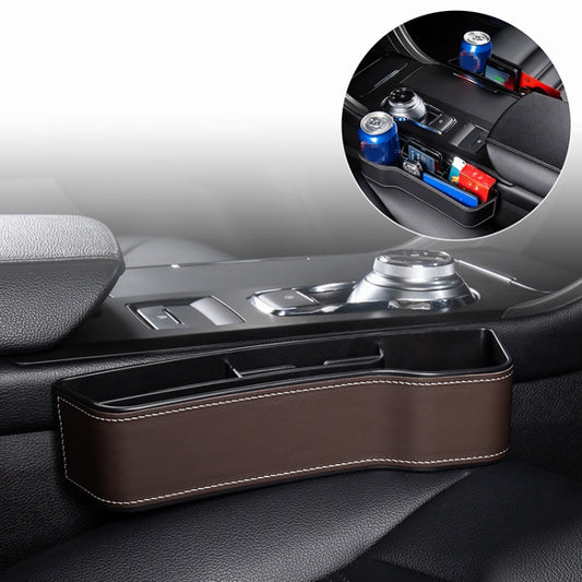 Car Multi-functional Console Box Cup Holder Seat Gap Side Storage Box, Leather Style