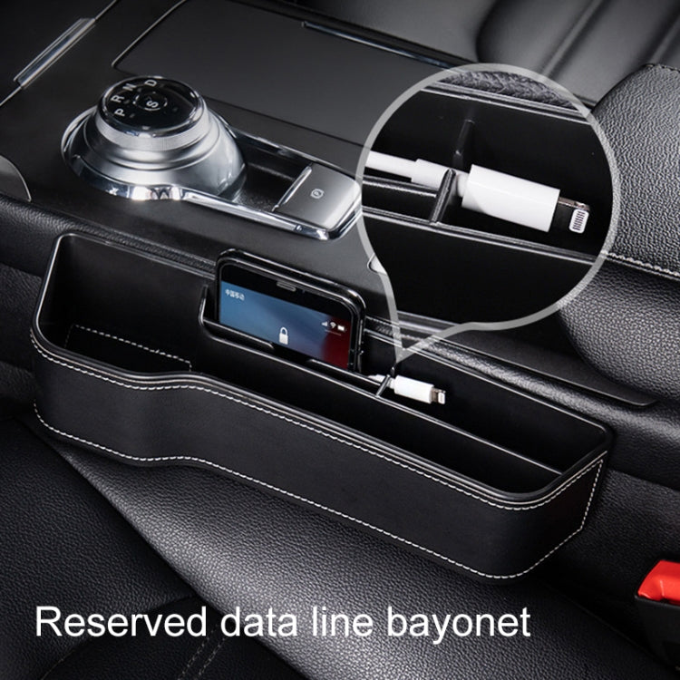 Car Multi-functional Console Box Cup Holder Seat Gap Side Storage Box, Leather Style