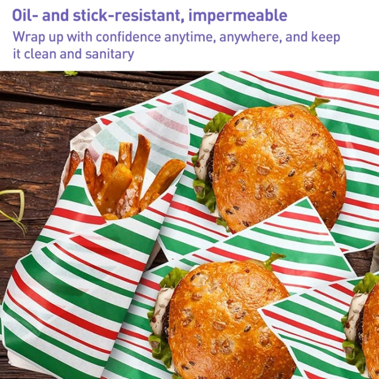 100sheets / Pack Striped Baking Greaseproof Paper Food Placemat Paper, size: 30x30cm