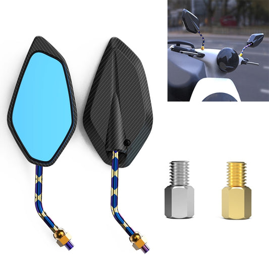 Motorcycle / Electromobile Modified Diamond-shaped Burnt Titanium Plating Rearview Mirror