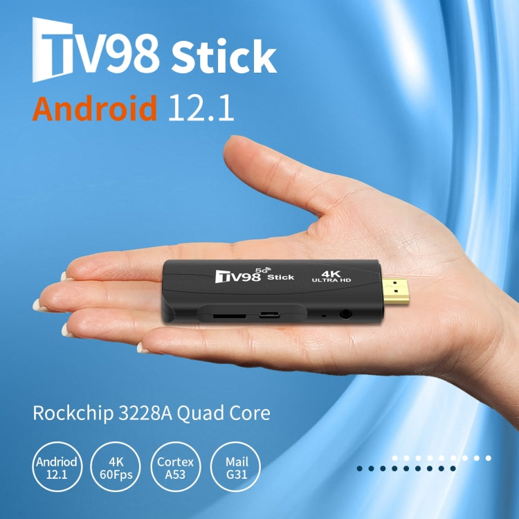 TV98 Rockchip 3228A Quad Core 4K HD Bluetooth Android TV Stick
