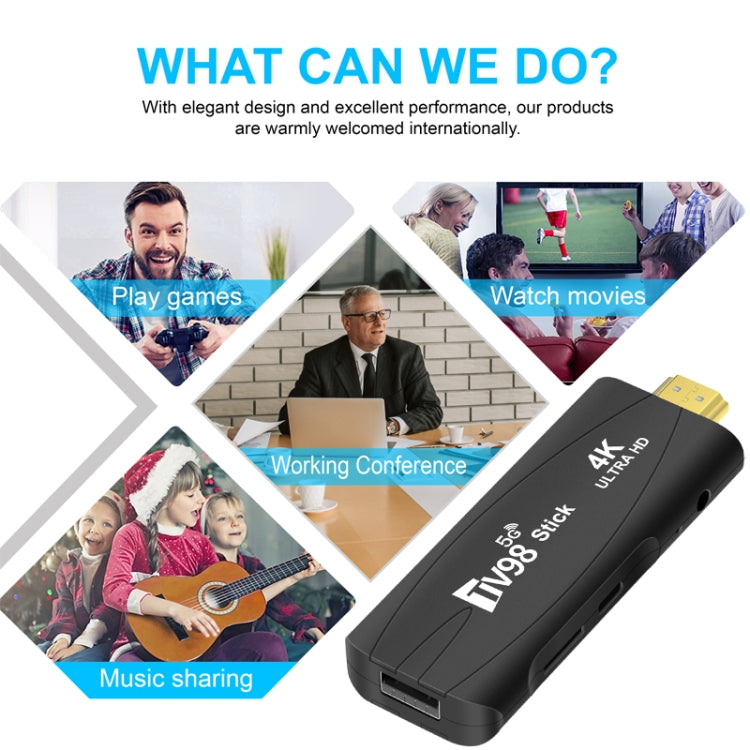 TV98 Rockchip 3228A Quad Core 4K HD Bluetooth Android TV Stick