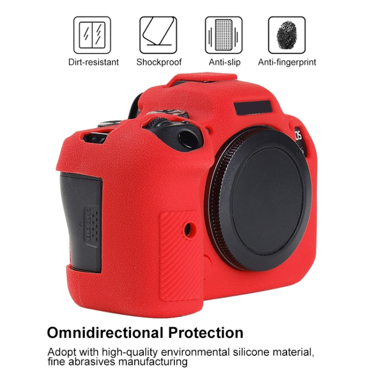 Litchi Texture Soft Silicone Protective Case, For Canon EOS R6 Mark II