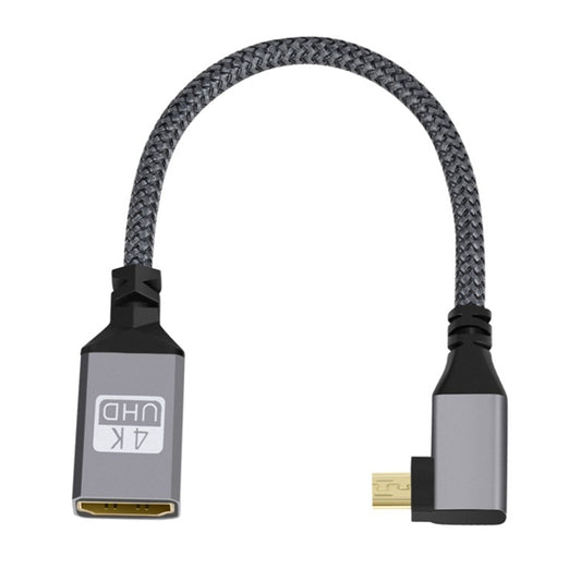 Micro HDMI Male Elbow to HDMI Female 4K UHD 18Gbps Connection Cable