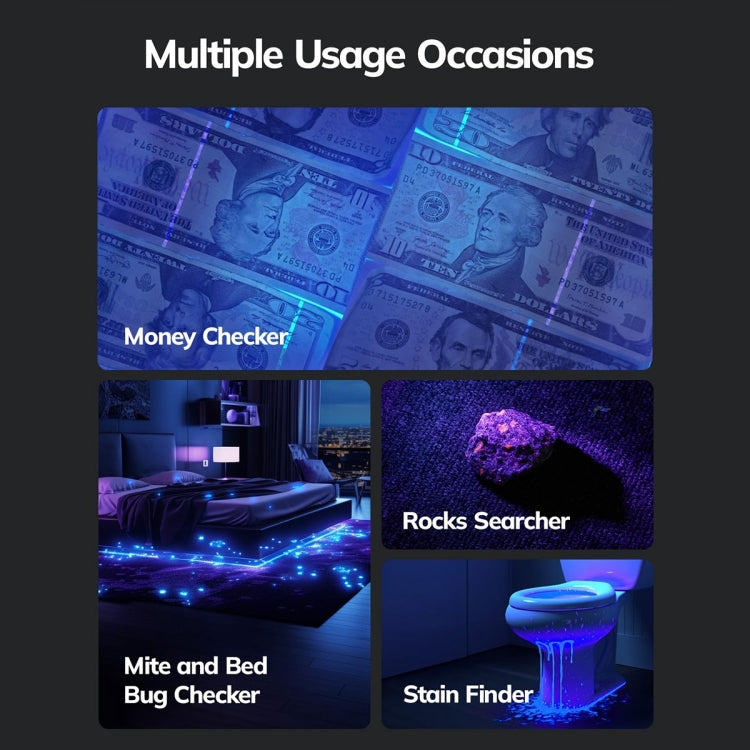 Mini 9 LEDs 395nm Ultraviolet Ray Detection Flashlight