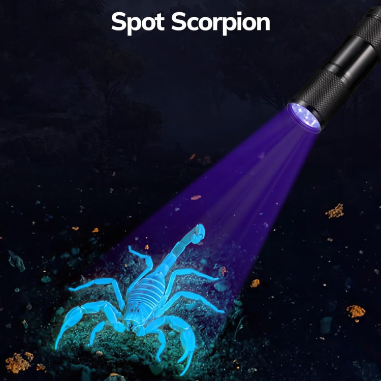 Mini 9 LEDs 395nm Ultraviolet Ray Detection Flashlight