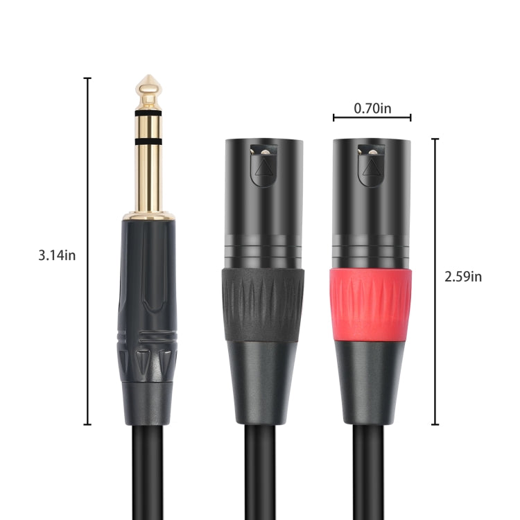 TC145YXK108RE-10 6.35mm 1/4 TRS Male to Dual XLR Male Audio Cable