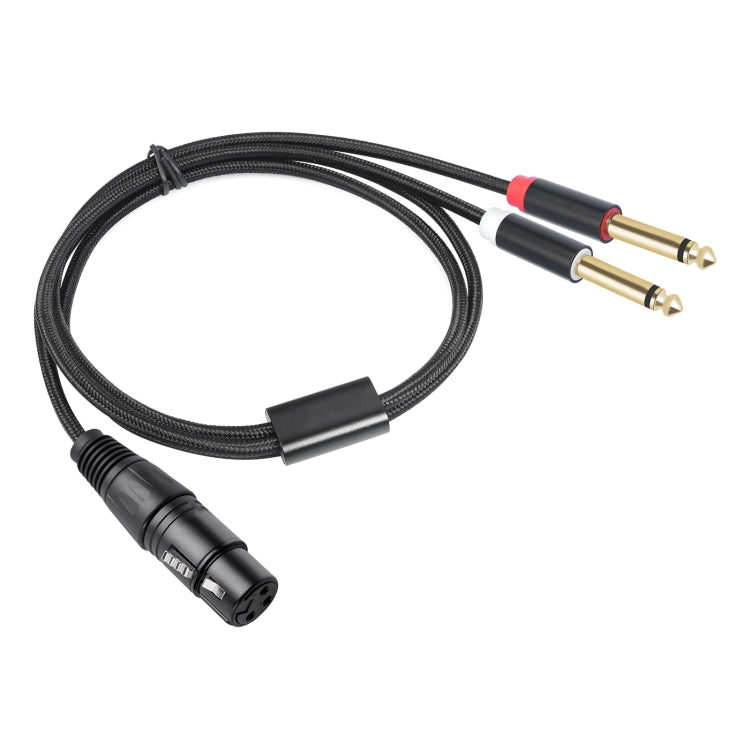 2020Y63 XLR Female to Dual 6.35mm 1/4 TRS Male Y-type Audio Cable