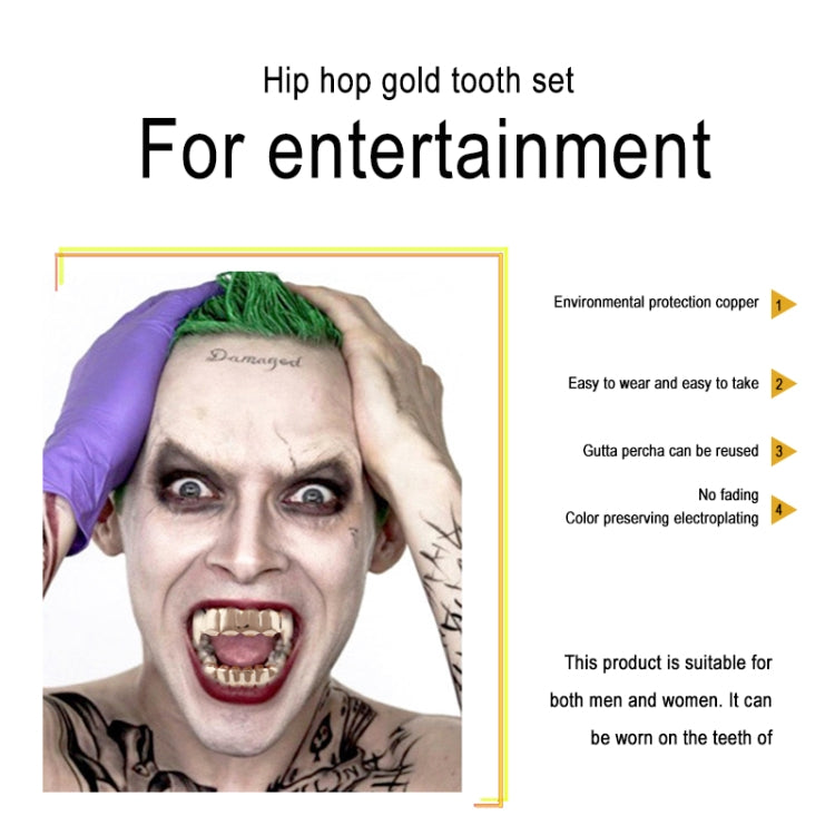 Real Gold Electroplating Halloween Decoration Denture And Tusk Suit COS Props
