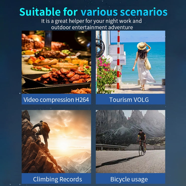 D7 1080P Head-mounted Lighting Camera LED Motion Sensor Video Recording Lighting Camera