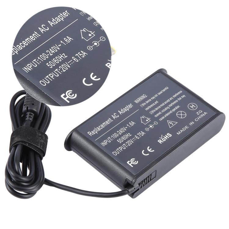 135W 20V 6.75A Laptop Notebook Power Adapter with Big Square USB Port For Lenovo Thinkpad / ThinkBook / Xiaoxin