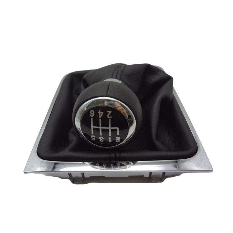 For Volkswagen Passat B6 2005-2011 Car Gear Lever Hand Ball Leather Gear Shift Knob with Chrome Frame