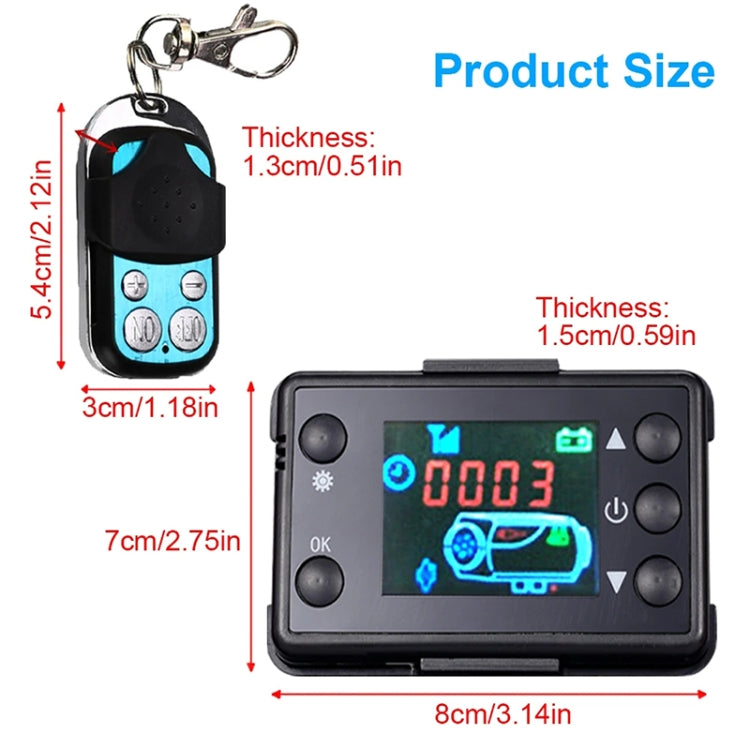 Car 12V / 24V Parking Heater LCD Monitor Switch with Remote Controller