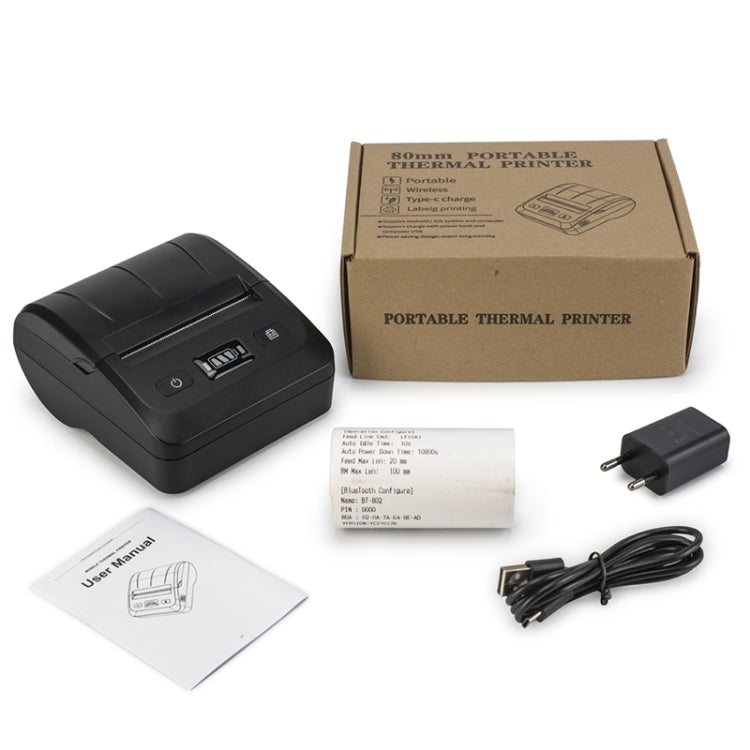 BT-802 80mm USB-C/Type-C + Bluetooth Portable Thermal Printer