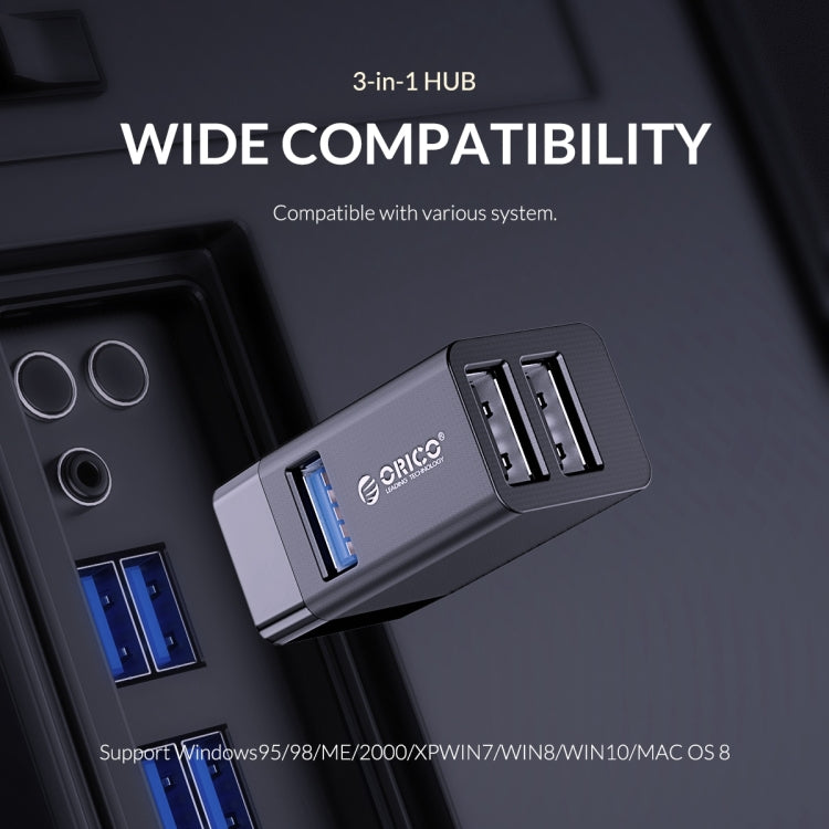 ORICO MINI-U32 3 in 1 USB Interface ABS Plastic Mini HUB Adapter