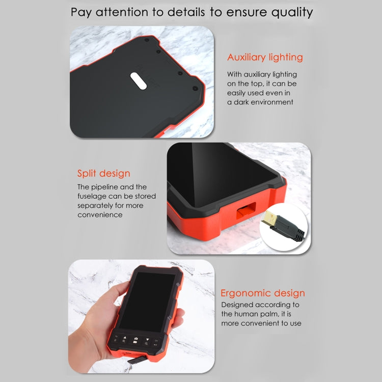 T21 4.5 inch IPS Color Screen 7.9mm Triple Camera Split Hard Cable Industrial Endoscope