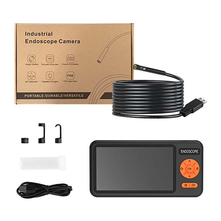 T29 5 inch IPS Screen 3.9mm Single Lens IP67 Waterproof Industrial Endoscope With Bracket