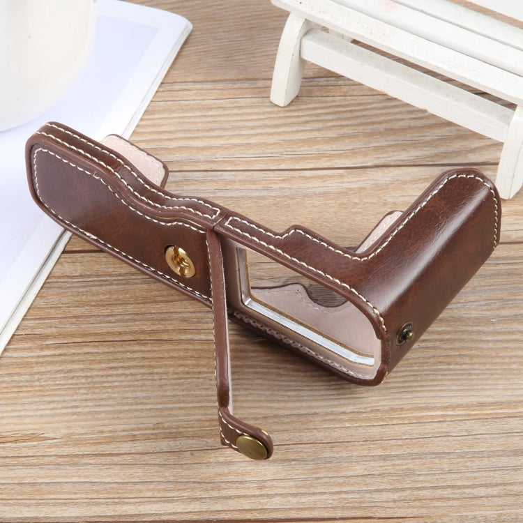 Glossy PU Leather Camera Half Case Base