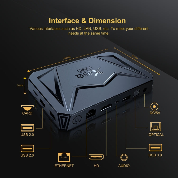 X96Q Pro+ Cortex-A55 Android 14 Octa-core CPU 4K HD Internet Set-top Box, 2GB+16GB, 4GB+32GB, 4GB+64GB