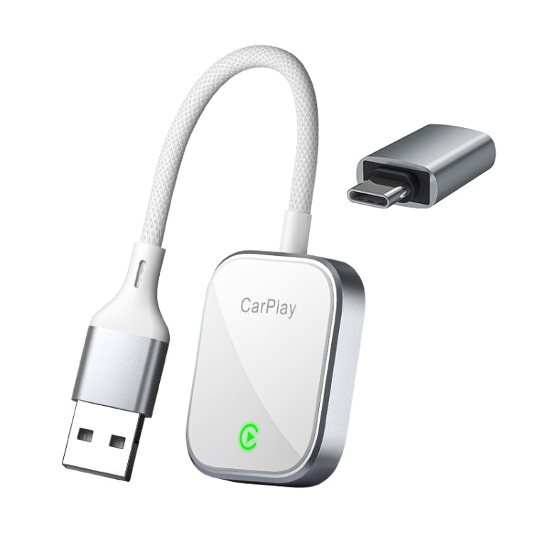 USB, USB-C / Type-C Dual Interface Wired to Wireless Car CarPlay Box Adapter for iPhone