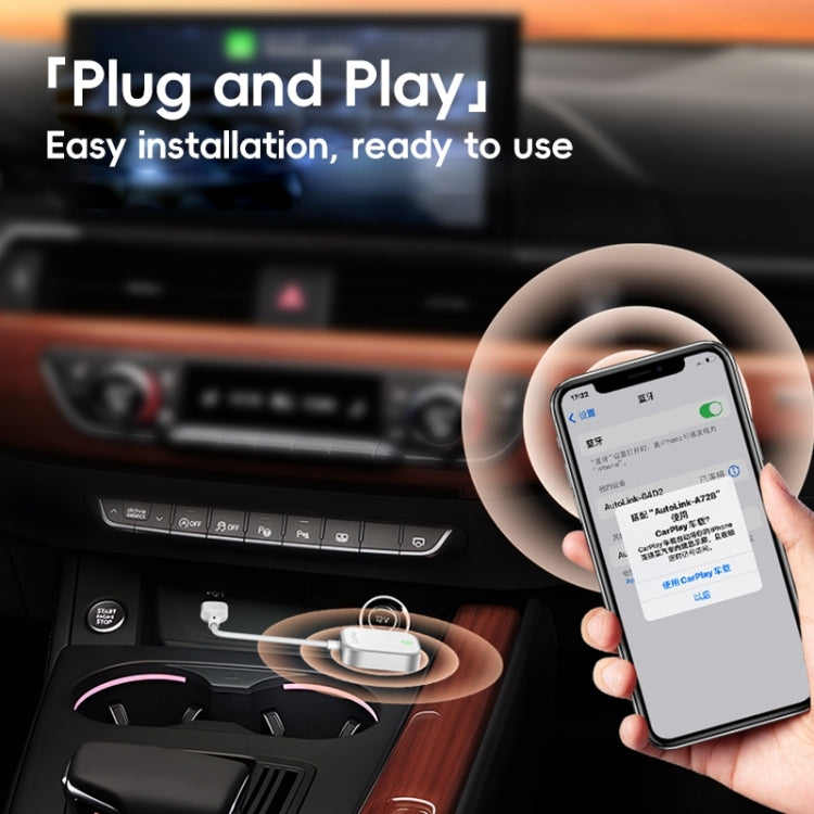 USB, USB-C / Type-C Dual Interface Wired to Wireless Car CarPlay Box Adapter for iPhone